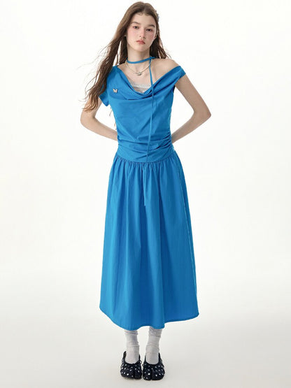 Retro Lazy Waist Cinching Long Dress【s0000017310】