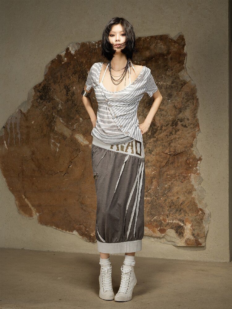 Vintage Punk Irregular Knit T-shirt【s0000016880】