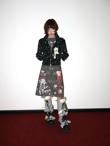 Illustration Short Shoulder Sweatshirt【s0000018664】