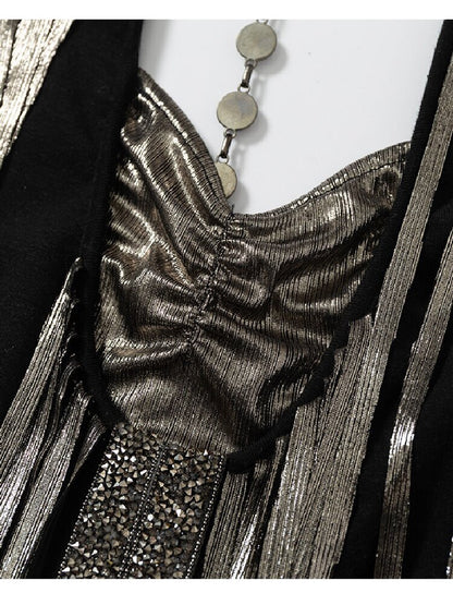 Sequins Fringed Diamond Halterneck Vest【s0000016987】