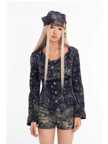 Messy Graffiti Love Print Shorts【s0000018057】