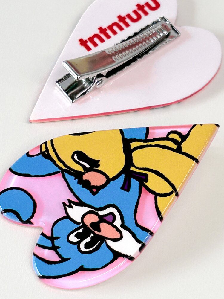 Colorful Rabbit Heart Acrylic Hair Clips【s0000019247】