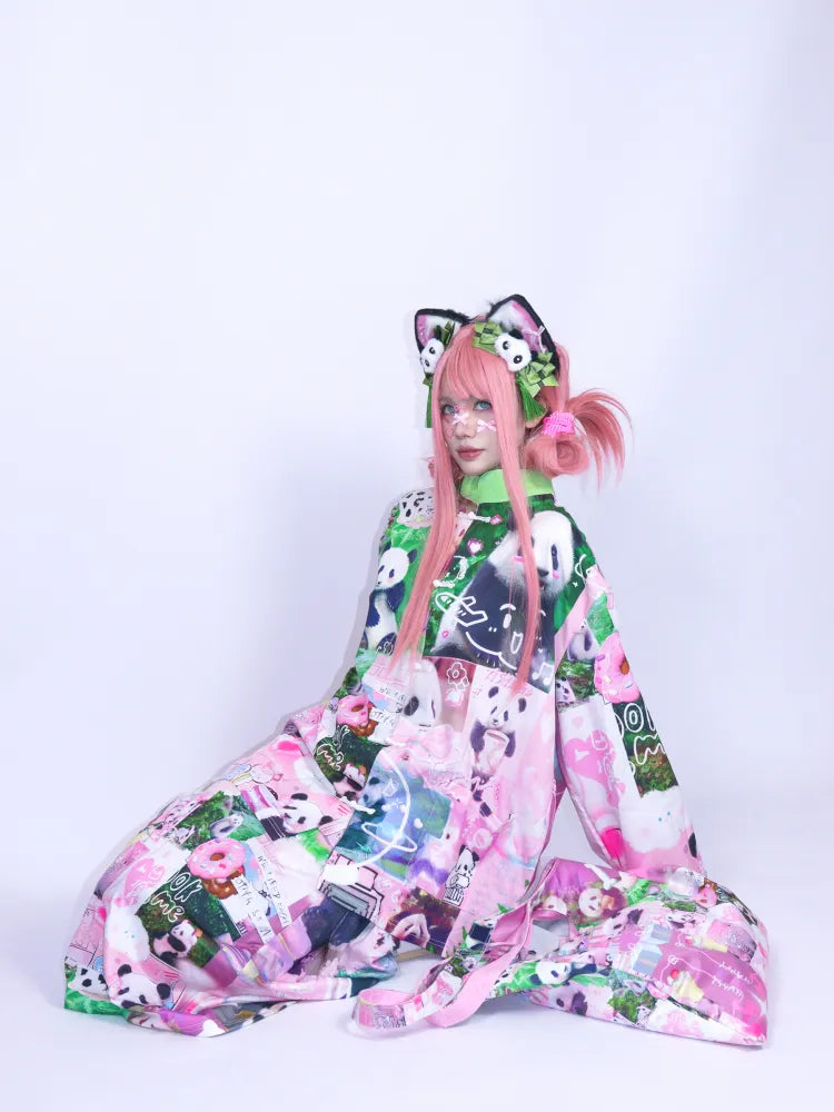 Elastic Waist Cute Print Midi Skirt【s0000013982】