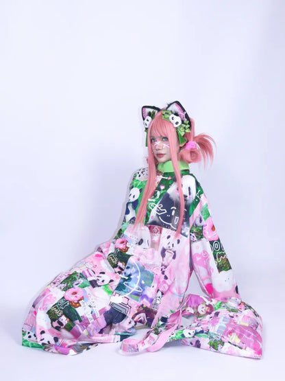 Elastic Waist Cute Print Midi Skirt【s0000013982】