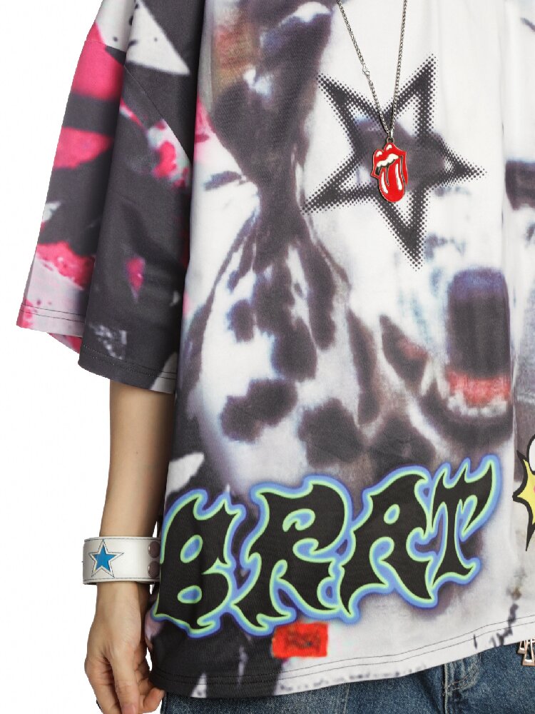 American Graffiti Print T-shirt【s0000015888】
