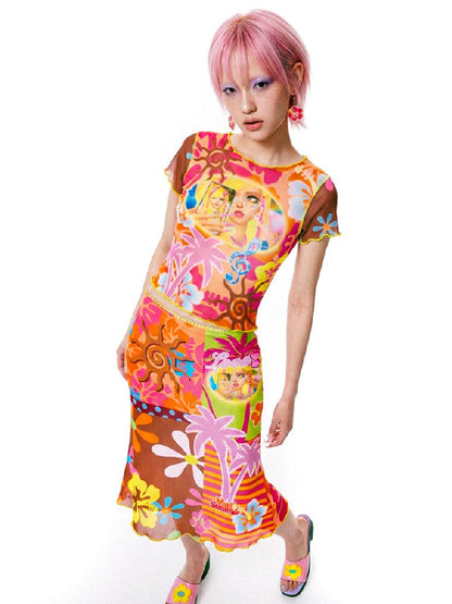 Summer Island Fitted Mermaid Dress【s0000017517】