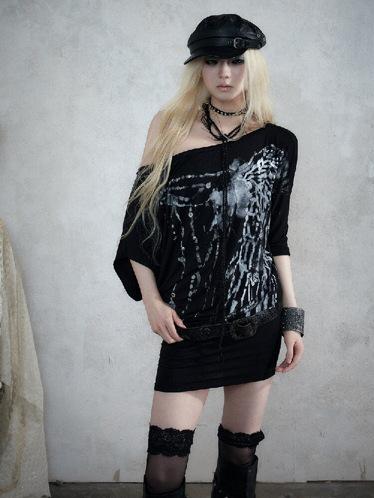 Millennial Gal Print T-Shirt Dress【s0000017861】