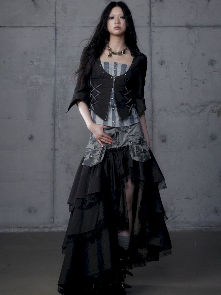 Fake Two Piece Heavy Layered Cake Skirt【s0000013476】