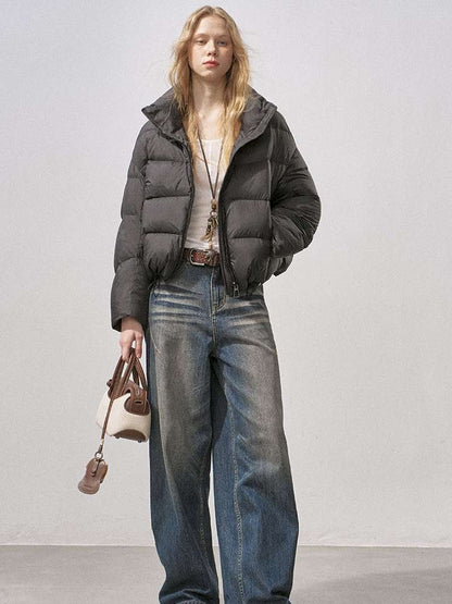 White Duck Down Ribbed Down Jacket【s0000015211】