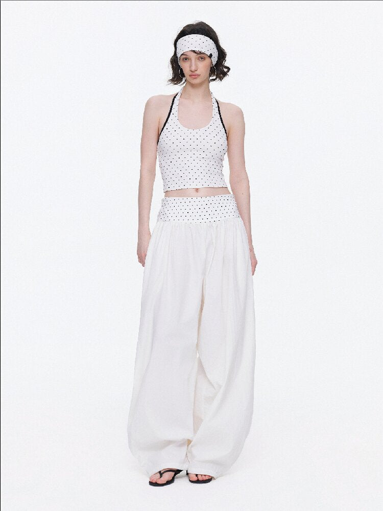Backless Bandeau Wide Waist Pants【s0000015920】