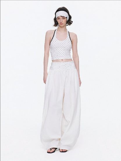 Backless Bandeau Wide Waist Pants【s0000015920】