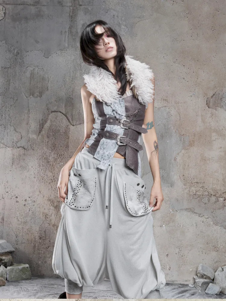 Cropped Wide-Leg Pocket Skirt【s0000014137】