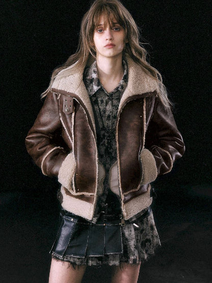 BROWN SHAKER FUR COAT [S0000010764]