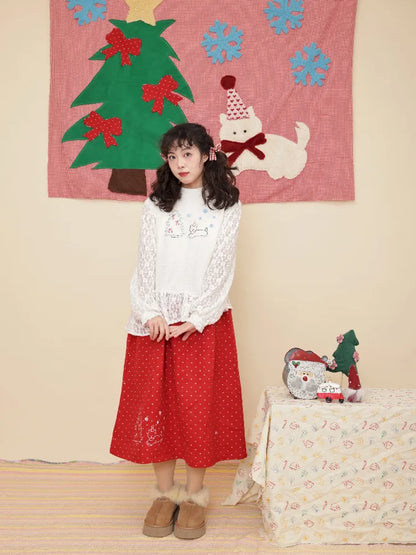 Embroidery Childish White Knit Sweater【s0000011199】