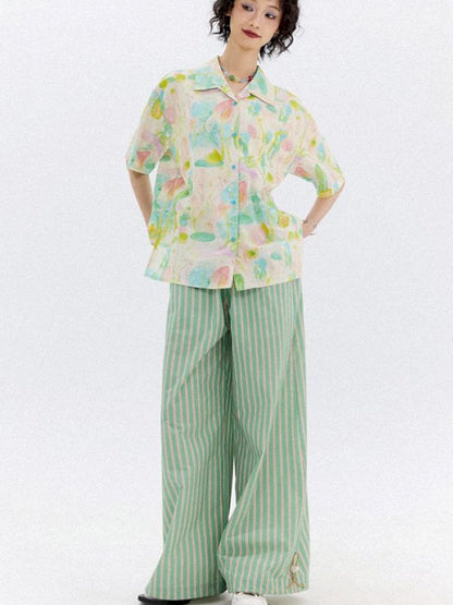 Full-print short-sleeved shirt【s0000012951】