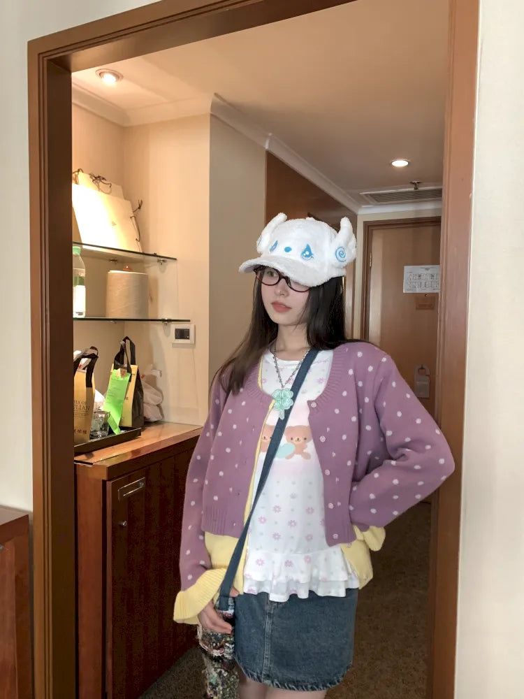 Bear Heart Lace Long-Sleeve T-Shirt【s0000014170】