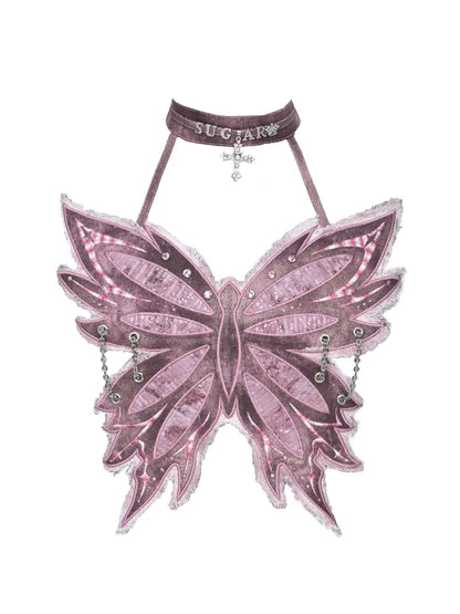 Butterfly Bandeau Mesh Base Jacket Two-Piece Set【s0000014030】