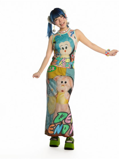 Y2K Stretch Casual Halter Long Skirt【s0000013521】