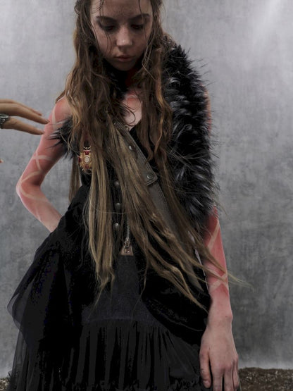 Fur Collar Pirate Sleeveless Vest【s0000013909】