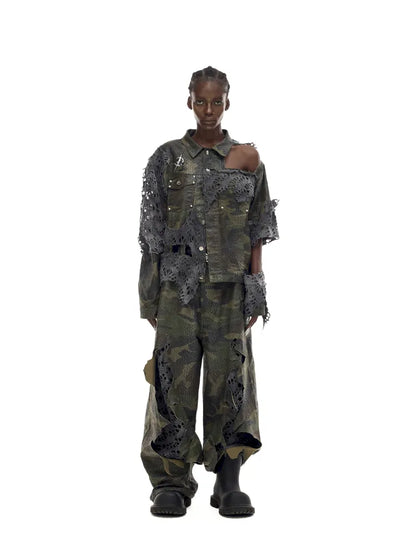 Gender-Neutral Y3K Painted Denim Pants【s0000014013】