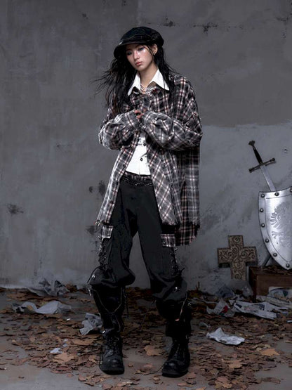 Rock Rebel Punk Check Shirt Jacket【s0000014656】