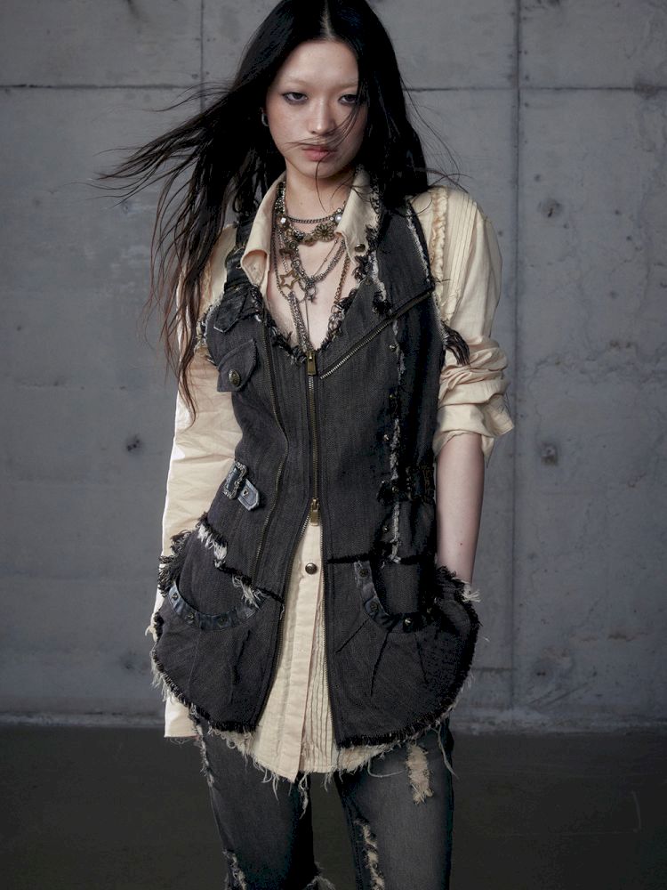 Stacked Waisted Irregular Vest【s0000013472】