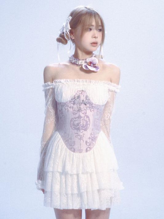 One Shoulder Sweetheart Corset Cake Dress【s0000007446】