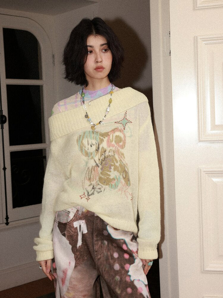 Gummy Bear Graffiti Pullover Sweater【s0000015459】