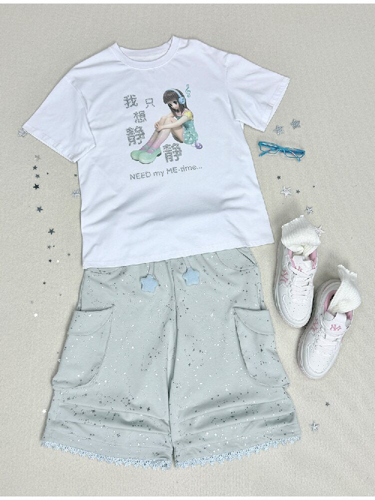 Sparkling Print Short Sleeve Tee【s0000017130】
