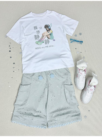 Sparkling Print Short Sleeve Tee【s0000017130】