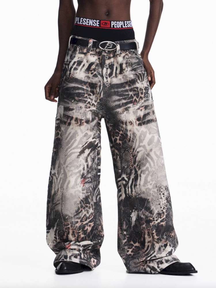 Ombre Zebra Print Rebuilt Jeans【s0000015182】