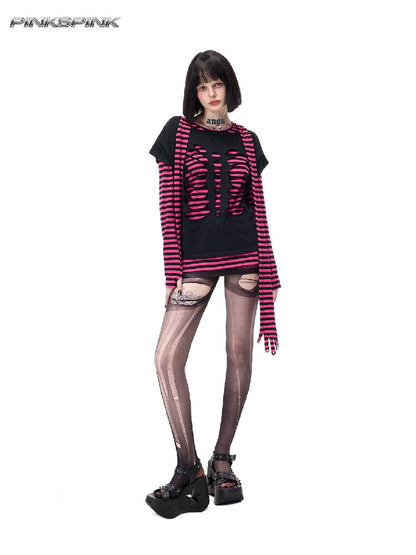 Studded Striped Sun Protection Top【s0000017720】