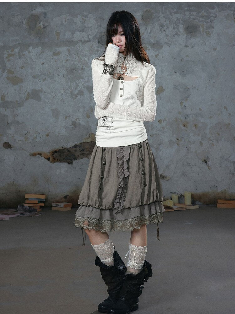 Chiffon Lace Patchwork Dress【s0000018106】