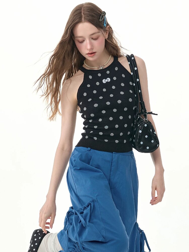 Broken Star Knot Halter Tank Top【s0000017257】