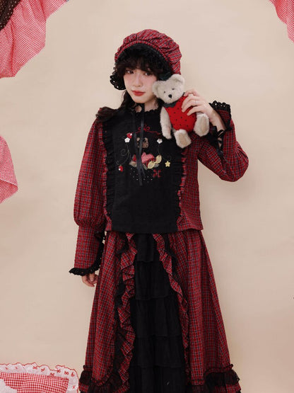 Plaid Lace Cake Waltz Skirt【s0000019284】