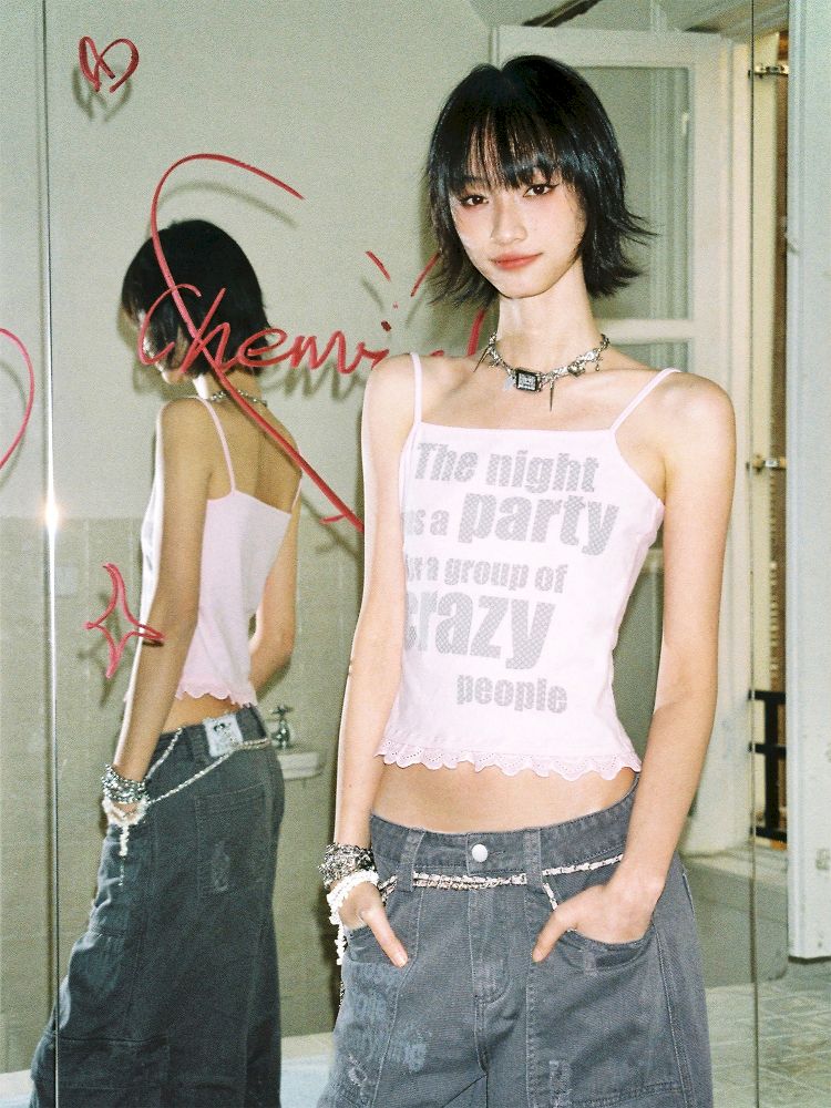 Crazy Polka Dot Letter Camisole【s0000012432】