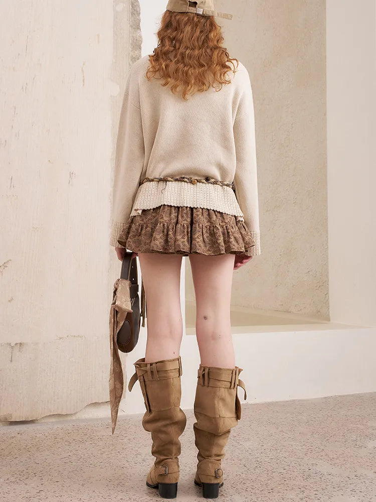 Openwork Oversized Pullover Knit Sweater【s0000014086】