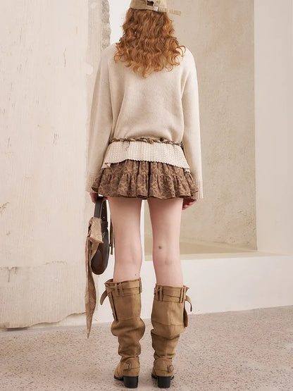 Openwork Oversized Pullover Knit Sweater【s0000014086】