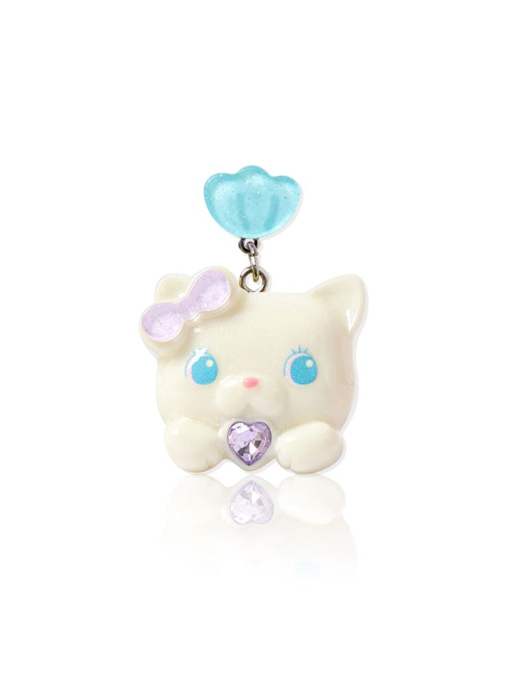 CAT RESIN COLOURFUL EARRINGS CLIP RING [S0000009061]