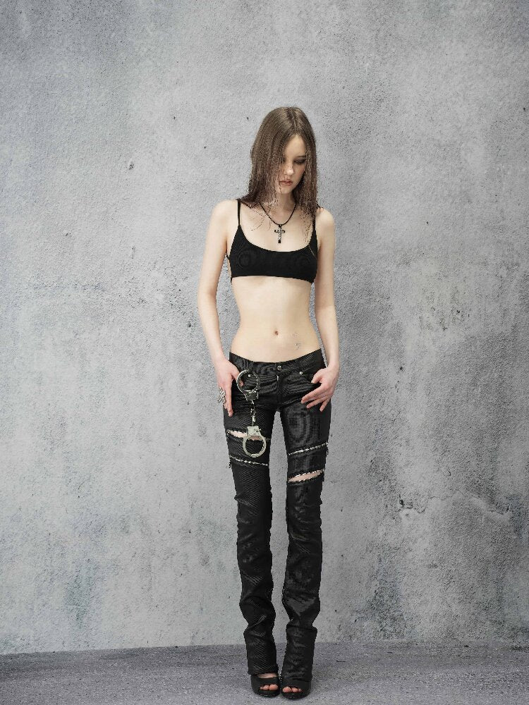 Coated Zip Stud Skinny Pants【s0000016943】