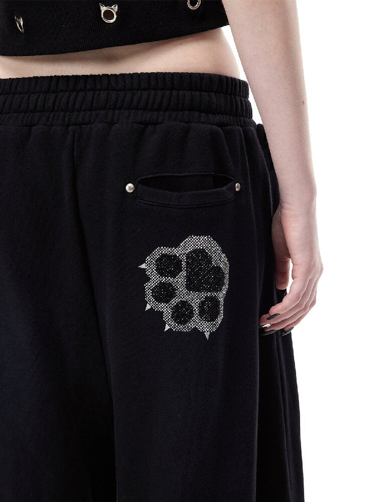 Rhinestone Camo Riveted Sweatpants【s0000017727】