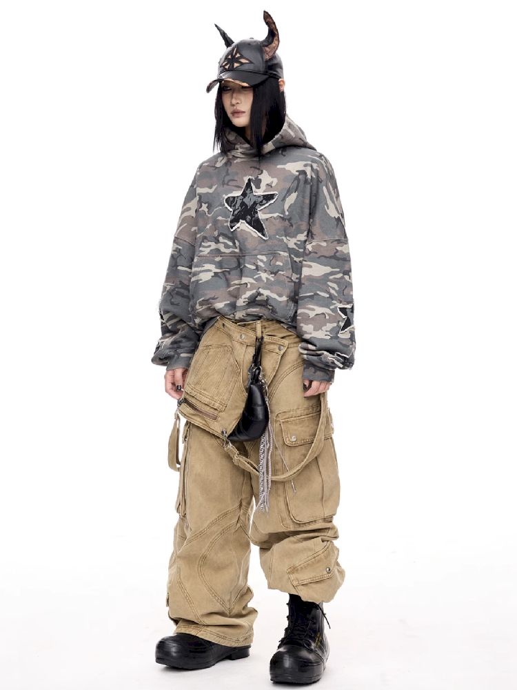 Multi-Pocket Workwear Bib Pants【s0000011364】