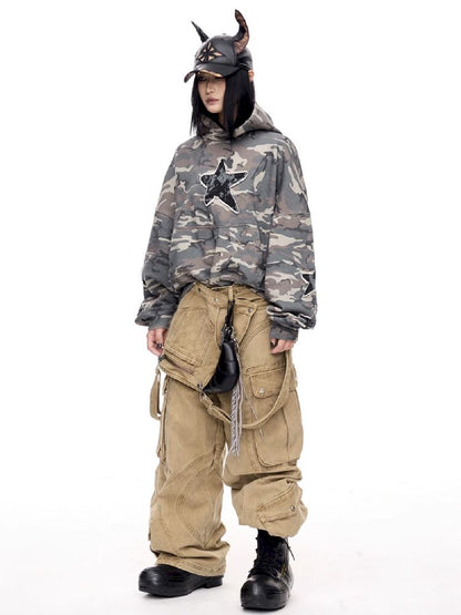 Multi-Pocket Workwear Bib Pants【s0000011364】