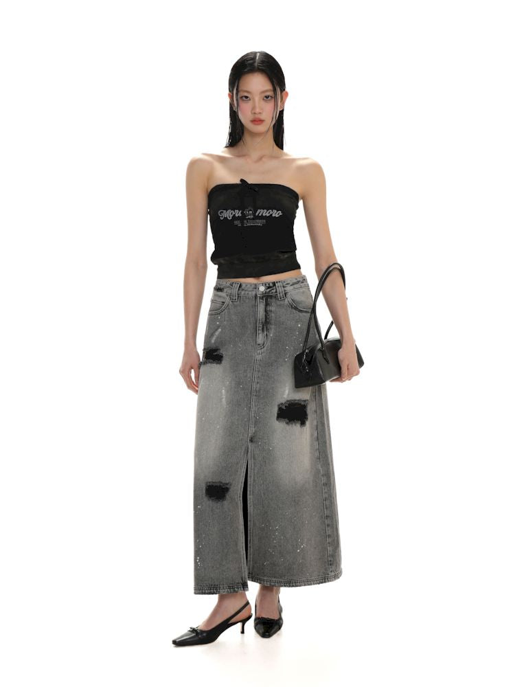 Drawstring Badge Printing Tie Bandage Tank Top【s0000008654】