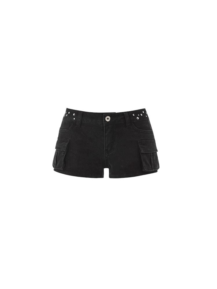 Studeded Workwear Low Waisted Hipster Proportionate Shorts [S0000009429]