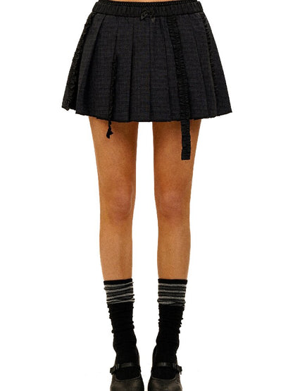 Wool Plaid Jacket Pleated Skirt【s0000017931】