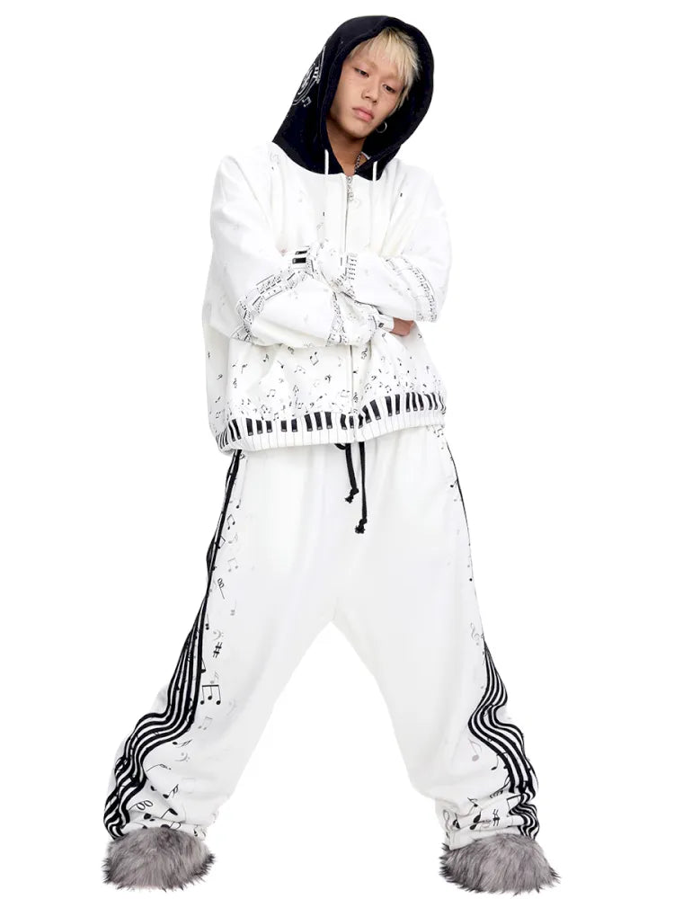 Sheet music notes Printed sweatpants【s0000014099】
