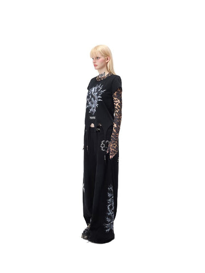 Shiny Diamond Thorn Embroidered Base T-shirt【s0000017716】
