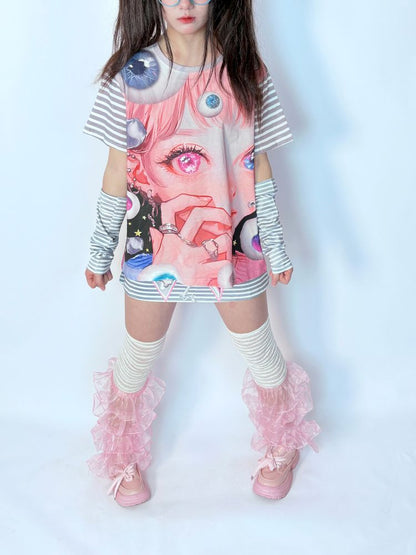 Y2k secondary subculture loose cotton T-shirt【s0000013285】