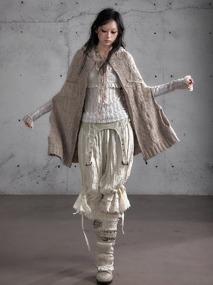 Twisted Knit Wool Cape Jacket【s0000019160】